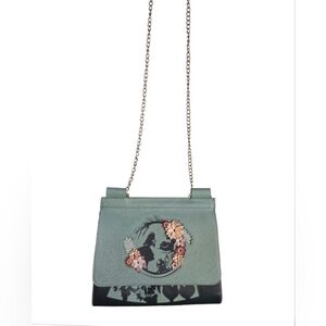 Loungefly x Disney Mint and Pink Floral Shoulder Bag In EUC